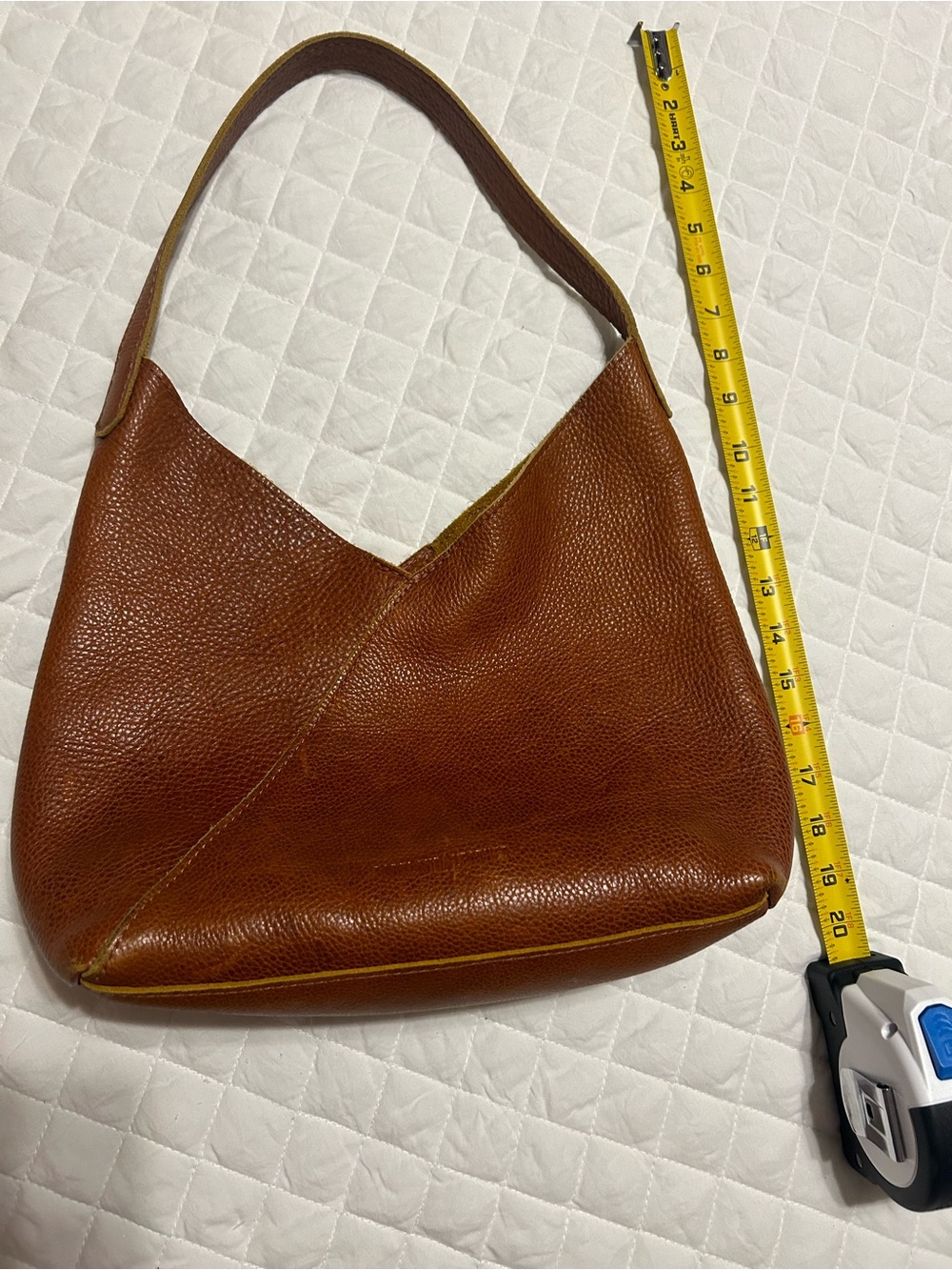 Portland Leather Cognac Pebbled Shoulder Bag